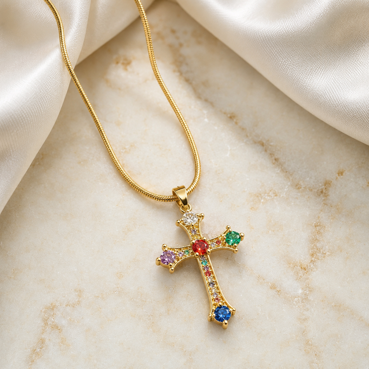 Luxury Crystal Cross Necklace