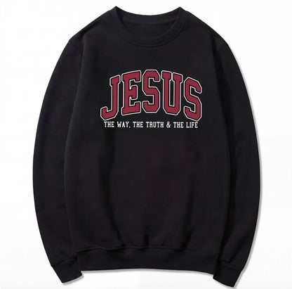 Jesus The Way The Truth and The Life Varsity Sweatshirt